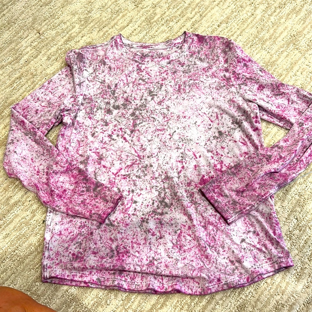 Lululemon, Love Crew, long sleeve pink and gray Size 6  excellent condition